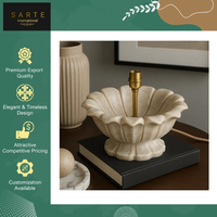 Lampe en marbre LED écologique sculptée à la main, de qualité supérieure, pour table/de chevet, en pierre naturelle, robuste, avec base
