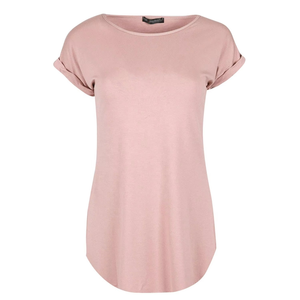 Camiseta Casual Personalizable al por Mayor para Mujer, 100% Algodón, Cuello Redondo, Dobladillo Curvo, Diseño de Manga con Borde Reforzado, Tela Antiencogimiento - Product Image 2