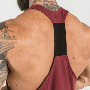 New Style Cut Out Sleeve Men's <b>Stringers</b> <b>Vests</b> Soft High Stretchable Racerback Design Loose Fitted Bodybuilding <b>Stringer</b> <b>Vest</b> - Product Image 6