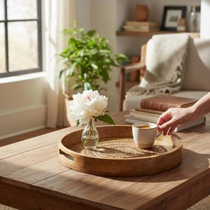 acacia wood tray acacia serving tray acacia wooden tray acacia tray bulk acacia tray wholesale acacia tray supplier India acacia - Product Image 3