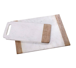 Juego de tablas de cortar de mármol rectangulares con mango de madera, paquete combinado, tabla para cortar verduras - Product Image 1