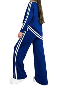 Ensemble de vêtements de sport décontractés pour femmes, 2 pièces, short et t-shirt à col rond, couleur unie, 100% coton, tricot respirant, séchage rapide - Product Image 4