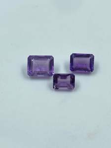 Gema de Amatista Natural, Corte Baguette, Alta Calidad, 5.32 Quilates, Forma Rectangular, 3 Piezas para Joyería - Product Image 5