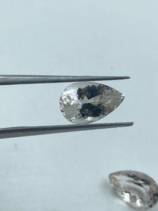 White Sparkling Morganite Stone Pear Shape 4.80Cts 2Pcs 7x10.80MM For Jewelry Making - Product Image 3