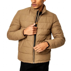 Veste en toile décontractée pour homme, personnalisée, de haute qualité, brodée, légère, épaisse, à col montant, chaude, imperméable et coupe-vent - Product Image 1