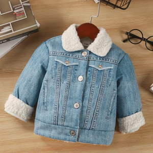 Vêtements pour enfants, manteau en polaire pour bébé, veste en jean pour enfants, vêtements pour nourrissons, vestes pour enfants, automne et hiver - Product Image 3