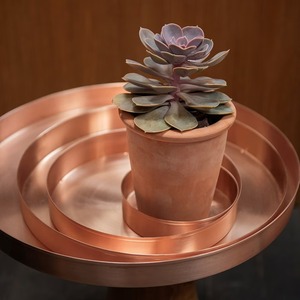 Bandeja de Servir de Cobre GLOSSY TOUCH ART con Asas, Diseño Minimalista, Ecológica, Portátil, Juego de Vajilla Decorativa para el Hogar - Product Image 2