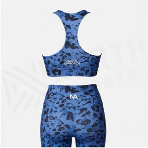 Ensemble de yoga 2 pièces North Approach, imprimé camouflage, haut court dos nageur et short taille haute, anti-transpiration et respirant, vêtements de sport - Product Image 2