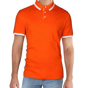 เสื้อโปโลแขนสั้นสีเบจสำหรับผู้ชายพร้อมปกและปลายแขนลายสีน้ำตาลผ้าฝ้ายอ็อกซ์ฟอร์ดระบายอากาศได้ดี - Product Image 3