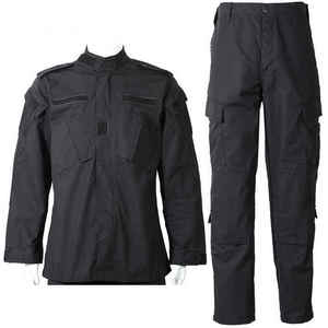 Uniforme de sécurité unisexe ACU, chemise à manches courtes noire, pantalon, veste, style sans couture, polyester et coton, toutes saisons - Product Image 1