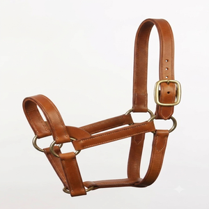 Harnais de cheval en cuir épais noir, marron, beige, robuste et durable, avec double couture et rembourrage confortable en cuir de vachette. - Product Image 3