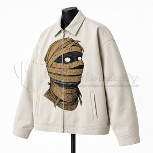 Chaqueta gráfica vintage personalizada para hombre, chaqueta informal con cremallera, fabricante de chaquetas urbanas de estilo streetwear - Product Image 3
