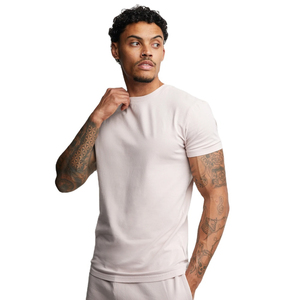 Men's O-neck Sporty Formal T-<b>Shirts</b> <b>100</b>%<b>Polyester</b> Oxford Fabric Front Logo Eco-Friendly Quick Dry Stretch Summer Gym - Product Image 2