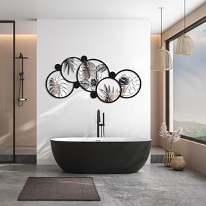 Moderno adorno de pared metálico multicolor con forma de hoja para decoración de sofá, pared de fondo, baño y cocina, venta al por mayor desde India. - Product Image 4