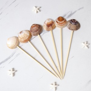 Brochettes décoratives en coquillages à prix abordable pour cocktails et boissons alcoolisées - Product Image 4