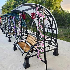 Columpio Decorativo de Hierro Forjado, Columpio de Jardín con Detalles Hechos a Mano para Jardines, Patios y Villas - Product Image 1