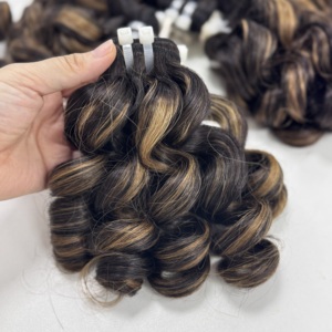 Extensiones de cabello de color piano rizado hinchable, cabello humano vietnamita, precio al por mayor - Product Image 6