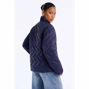 Chaqueta de Plumón Personalizada para Mujer, con Cierre Completo, Estilo Simple, Ajustada, a la Moda, con Cuello Alto - Product Image 2