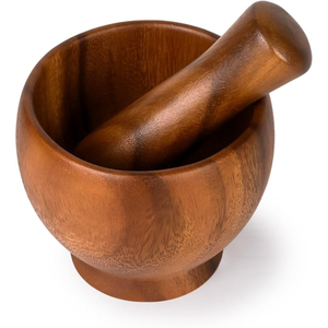Stylish Acacia Wood Mortar <b>and</b> Pestle <b>Set</b> Natural Wooden <b>Spice</b> Grinder <b>and</b> Garlic Masher <b>Herb</b> Crusher for Kitchen Use Good Price - Product Image 6