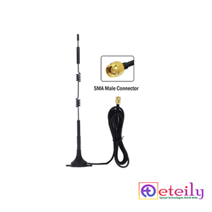 ETEILY ET-5G9M-1L3-SMS-S17 Antenne magnétique à ressort 5G 9dBi de qualité supérieure, câble RG174 (L-3Mtr) + connecteur SMA (M) St. IP65 - Product Image 1