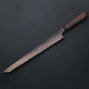 Professional Copper Damascus Pattern Outdoor Food Preparation Knife With Elegant Composite Handle For <b>Camp</b> <b>Kitchen</b> Setup - Product Image 1