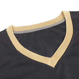 Camisetas de Fútbol Americano para Hombre, Cuello en V, Manga Corta, con Rayas Doradas, Tejido de Malla Transpirable, Corte Regular, Marca Run Apparel - Product Image 5