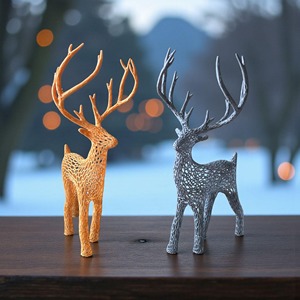 Unique Style Metal <b>Gold</b> Reindeer Decor Elegant Festive Accent for Holiday Party Decoration Accessory And Entryway <b>Console</b> <b>Table</b> - Product Image 3