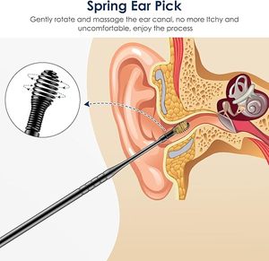 Kit Avanzado para la Eliminación de Cera de Oídos con Herramientas Espirales de Acero Inoxidable, Seguras, Suaves y Reutilizables - Product Image 5