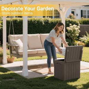 Contenitore da Esterno da 31 Galloni con Coperchio Resistente ai Raggi UV, Impermeabile per Mobili da Giardino, Attrezzi da Giardino, Accessori per Piscina - Product Image 2