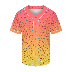 เสื้อเบสบอลซอฟต์บอลแขนสั้นพิมพ์ลายตามสั่งคุณภาพสูง 100% โพลีเอสเตอร์ ไอซ์ สำหรับงานดีไซน์แบบหยดน้ำ - Product Image 3