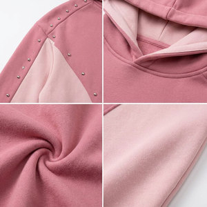 Ensemble de sweat-shirts pour homme OEM, 80% coton, 20% polyester, manches longues, imprimé, sweat-shirts oversize, couleur rose, sweat-shirts à capuche - Product Image 6