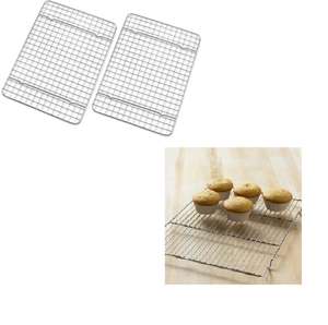Ensemble de grilles de refroidissement en acier inoxydable de qualité supérieure pour la pâtisserie, les biscuits, les gâteaux, la cuisson au four et la cuisine quotidienne - Product Image 3