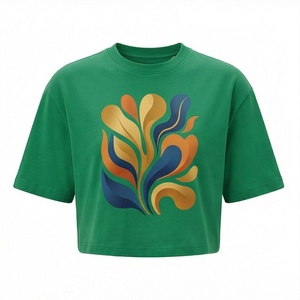 T-shirt court pour femme, couleur personnalisée, léger, écologique, tendance, décontracté, manches courtes, vêtements de mode - Product Image 1