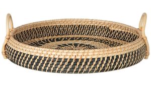 Round Rattan Serving <b>Tray</b> for <b>Breakfast</b> Home Decor Natural Handwoven Basket <b>Tray</b> - Product Image 6