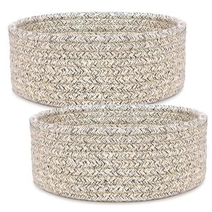 Cute Mini Cotton Rope Woven <b>Basket</b> Round Decorative Storage <b>Hamper</b> for Nursery Kids Room Toys Socks <b>Gift</b> Use - Product Image 1