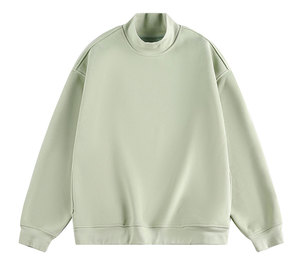 Sweat-shirt à col roulé pour femme en molleton 100% coton biologique, coupe oversize, avec impression en relief personnalisée OEM ODM, idéal pour l'hiver - Product Image 3