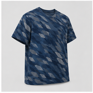 Camiseta de Manga Corta para Hombre con Estampado de Camuflaje en Cascada Color Índigo Oscuro Personalizada, Cuello Redondo, MTS-CAMO-0033 - Product Image 2