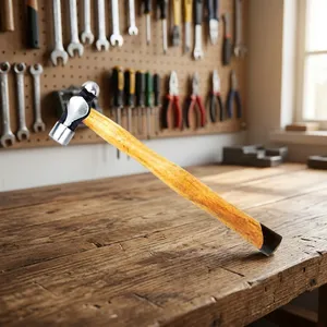 Marteau de sécurité avec logo personnalisé de haute qualité marteau de machiniste à manche en bois souple en acier au carbone pour les utilisateurs d'outils à main indiens - Product Image 4
