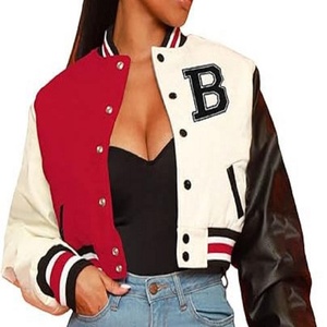OEM Manufacturer Chenille Embroidery Street Wear <b>Baseball</b> Custom Logo Coat Breathable Women Cropped <b>Bomber</b> Varsity <b>Jacket</b> - Product Image 1