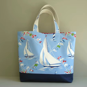 Women's Blue <b>Canvas</b> <b>Tote</b> Bag with Two Open Straps Water Resistant for Shopping & Travel - Product Image 1