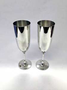 3 Copas de Champán de Metal, Doradas, Plateadas, Oro Rosa, Acero Inoxidable, Copas Modernas de Lujo, Diseño Personalizado - Product Image 4