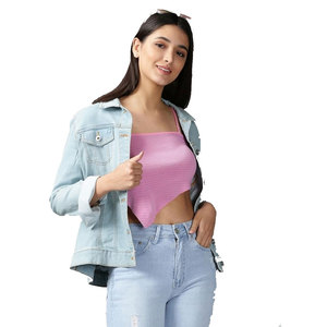 Hot Selling Factory <b>Low</b> Price Oem Service Crop <b>Top</b> Women Custom Logo 100% Cotton Women Blank Cropped <b>Top</b> - Product Image 2