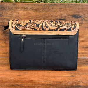 Wholesale Custom Luxury Hand Tooled Leather Crossbody Bag Quilted Shoulder Bag Women's High Quality Cow Leather Clutch <b>Handbags</b> - Product Image 5