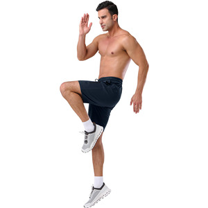 Shorts de jogging amples en coton mélangé personnalisé 250 g/m² pour hommes, respirants, légers, unis, avec logo personnalisé - Product Image 2
