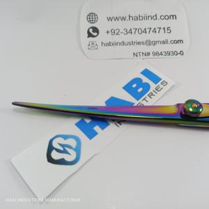 Ciseaux de toilettage pour animaux de compagnie noirs avec vis biseautée et pointe arrondie pour une coupe lisse, ciseaux pour poils de chien et de chat, lame en acier inoxydable - Product Image 5