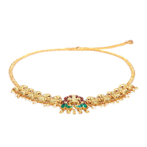 South Indian Gold Plated Rhinestone Belly Chain for Wedding and Party - Product Image 2