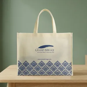 Bolsa de Compras Reutilizable Ecológica al por Mayor, de Tela No Tejida, con Asas Reforzadas, Logotipo Personalizado Impreso en Serigrafía, Sellado Térmico, Pedido Personalizado - Product Image 1