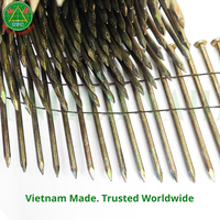 Clous à bobine haute résistance de 3 pouces à tête lisse/vis pour palettes en bois, pour pistolet pneumatique, tête à motif damier, du Vietnam
