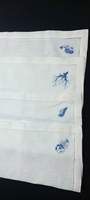 Modèle 2025 très demandé : Sous-verres et serviettes en tissu bulle bleu motif corail marin, tissés avec motif dégradé, pour commandes en gros