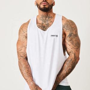 Camisetas sin mangas para hombre, camiseta de punto, camiseta blanca, corte holgado, sin mangas, chaleco de gimnasio para hombre - Product Image 1
